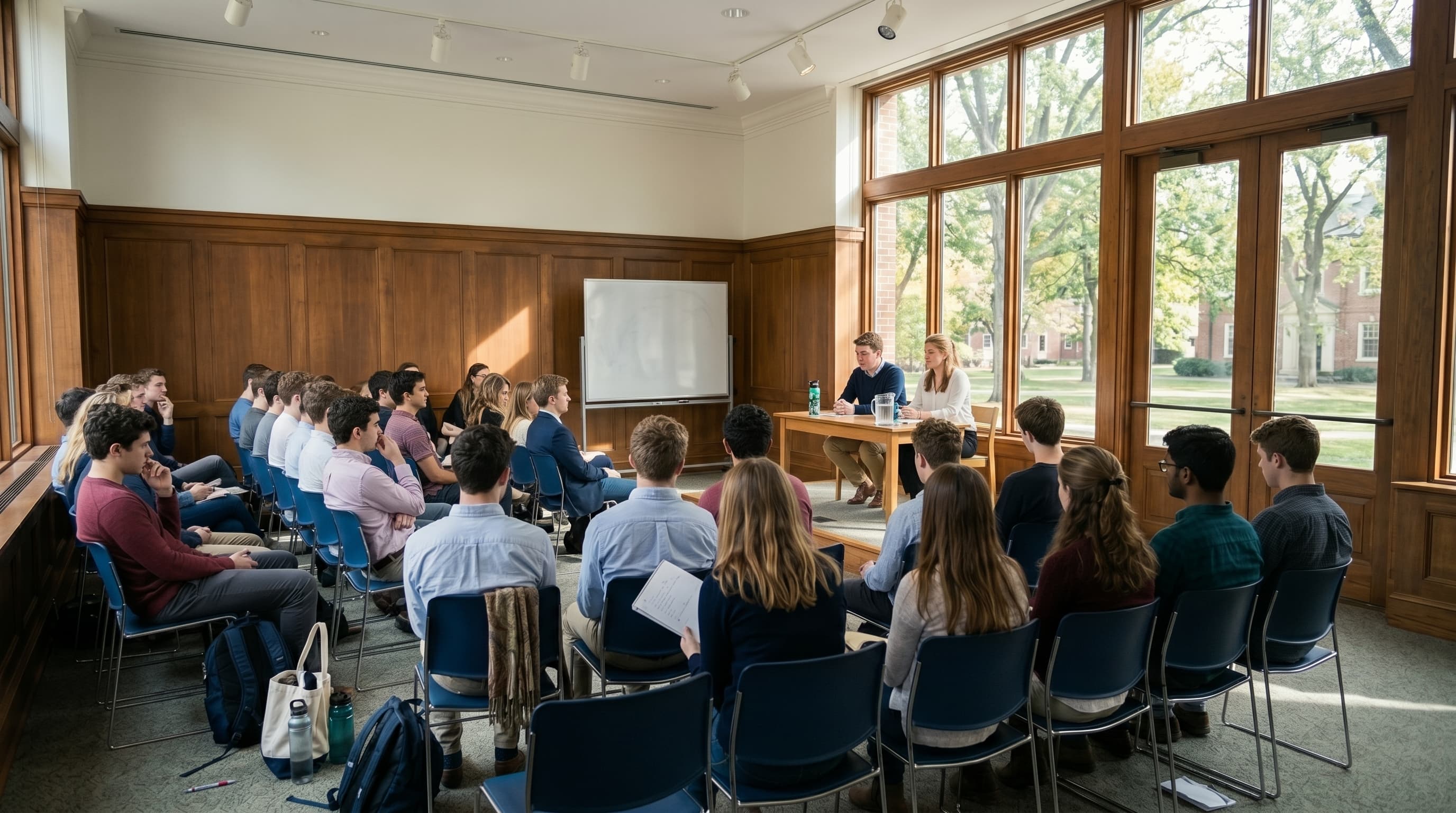 Diskussionsrunde im Seminarraum